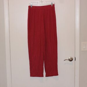 Open Edit Red pull on Wide Leg Cropped Sweatpants Women Size S